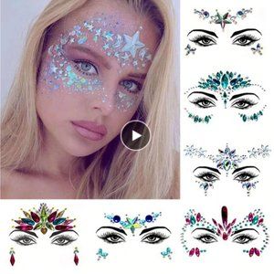 New Face Crystals Stickers Reusable.